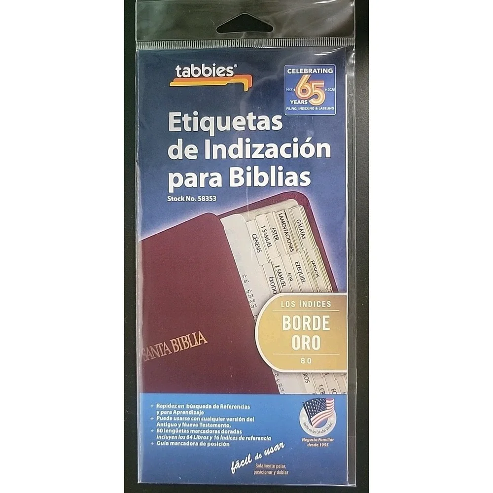 Gold Edged Bible Index Tabs In Spanish 80 Tabs For Old New Testament New!